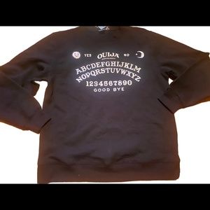 Ouija Sz XL Women's Black Pullover Crew Neck Magic Sun Moon Long Sleeve Sweater